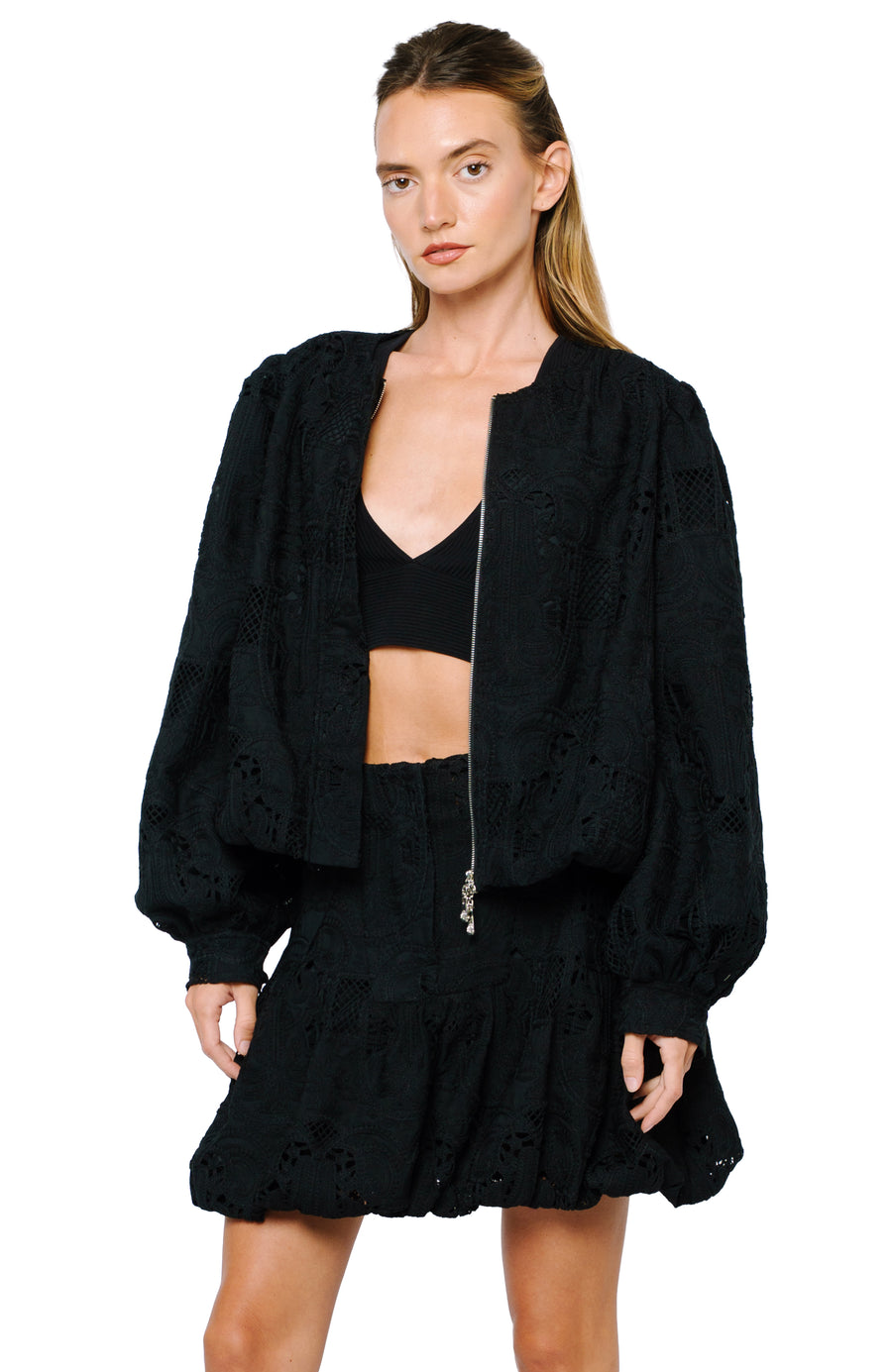 Donna Bubble Hem Lace Jacket