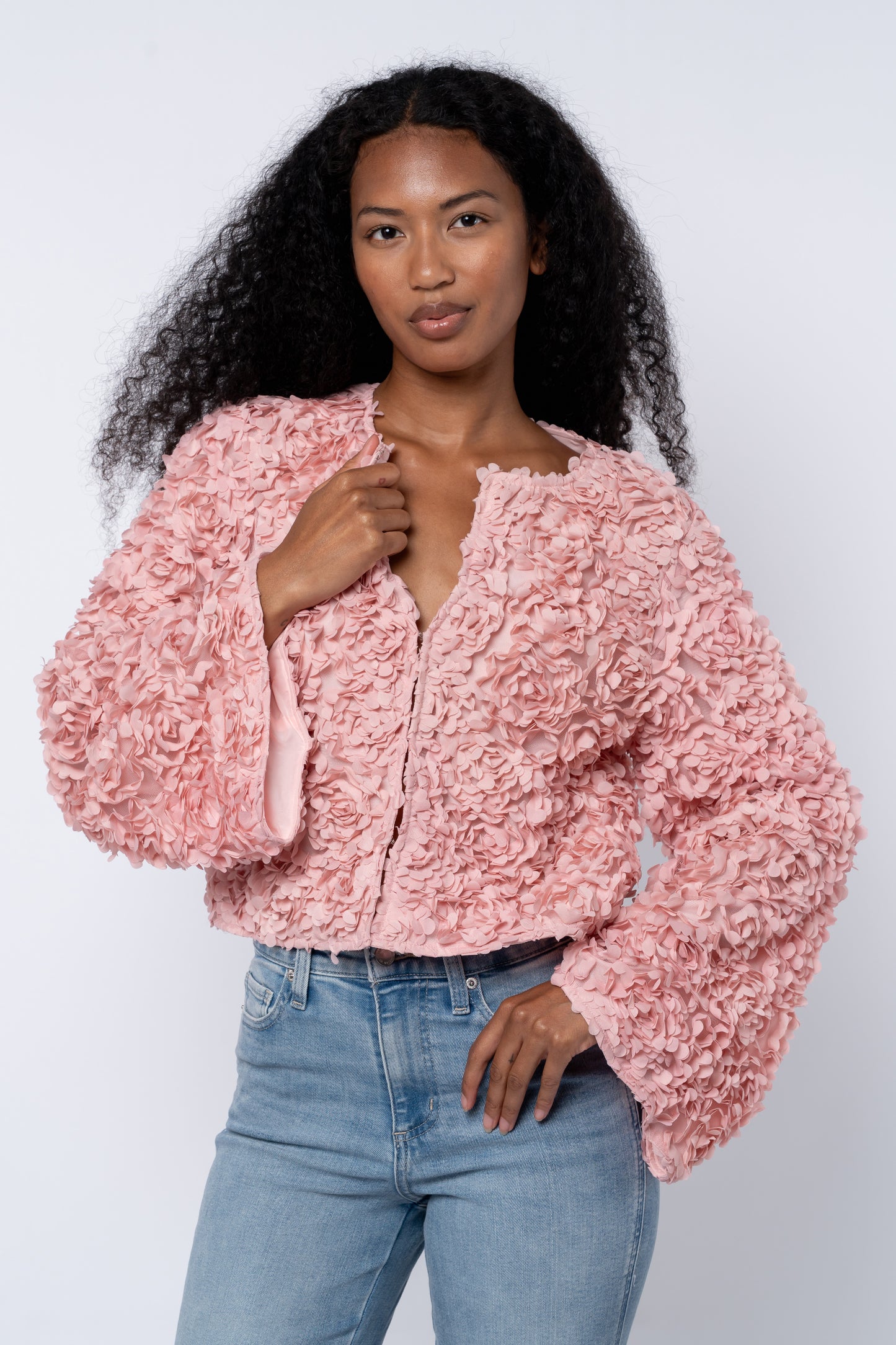 Elliott Flower Embellished Cropped Jacket