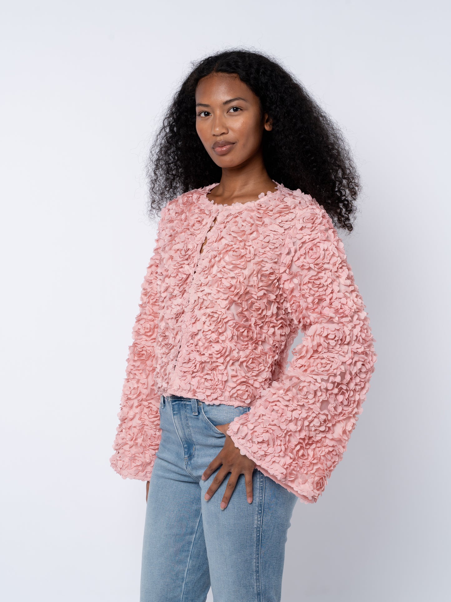 Elliott Flower Embellished Cropped Jacket