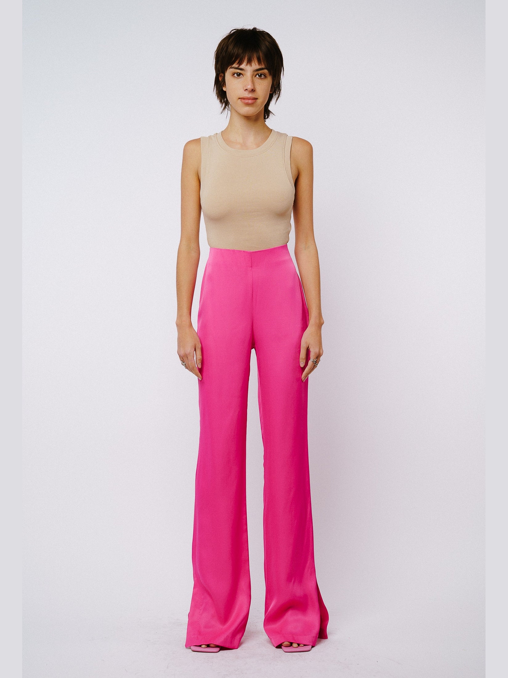 Safia Split Hem Satin Pants