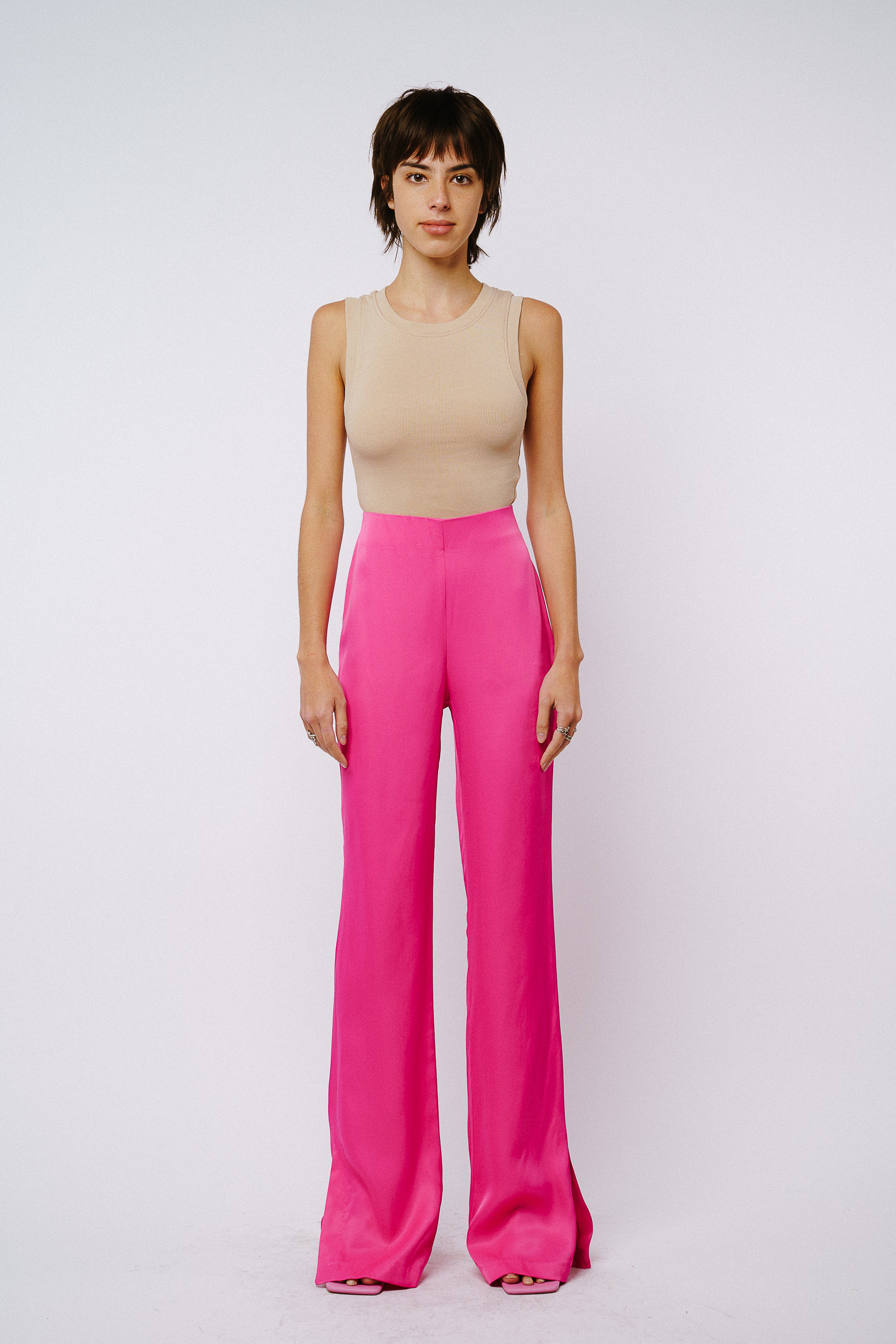Safia Split Hem Satin Pants