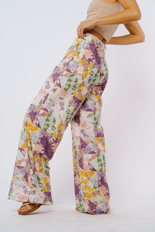 Load image 1 in gallery view. Aemie Patchwork Wide Leg Pants