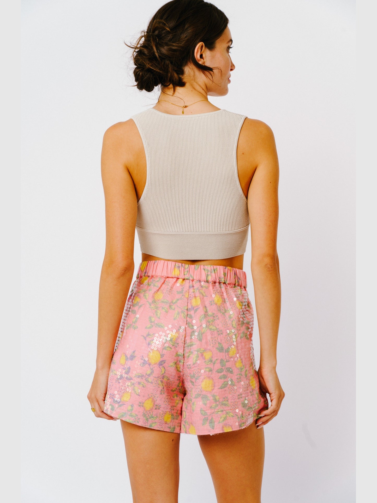 Pantalones cortos plisados ​​con lentejuelas Stevie 