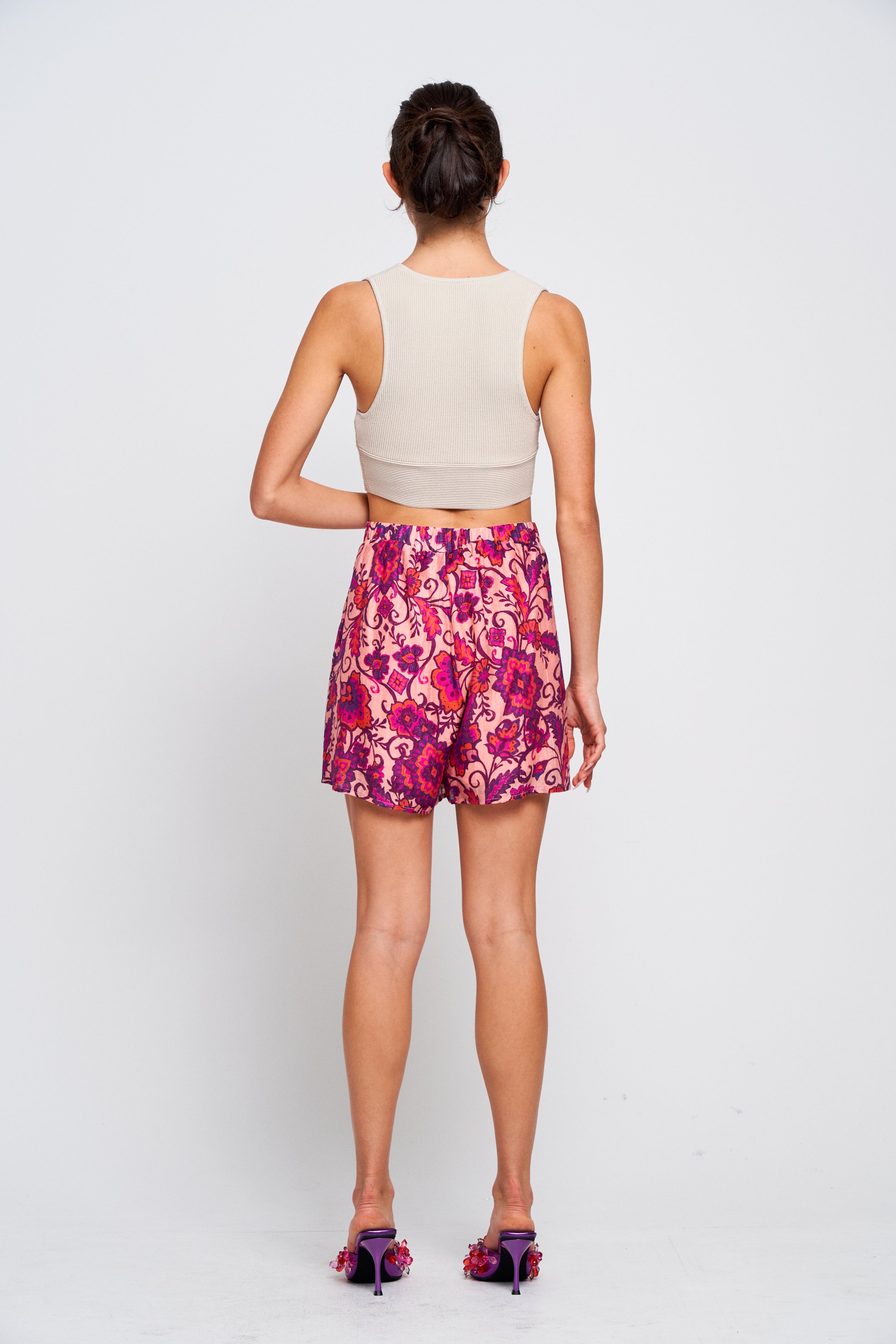 Saya Printed Drawstring Shorts