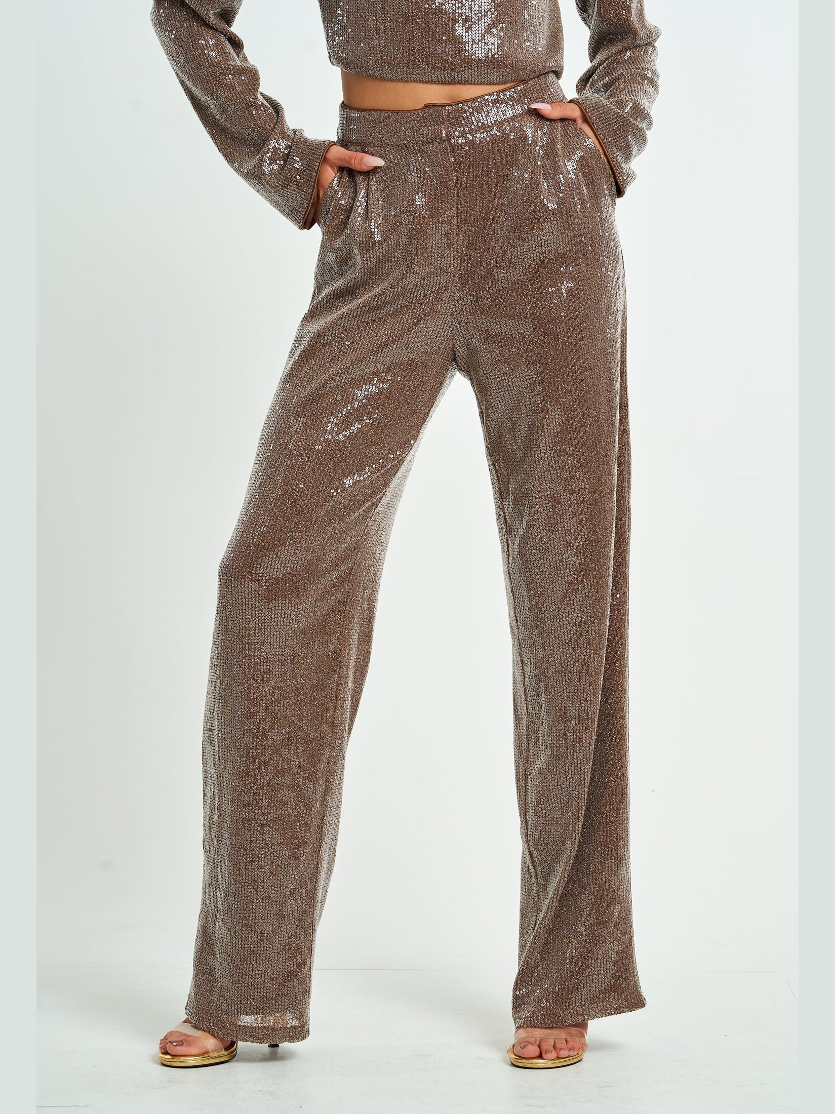 Zoey Straight Leg Sequin Pants