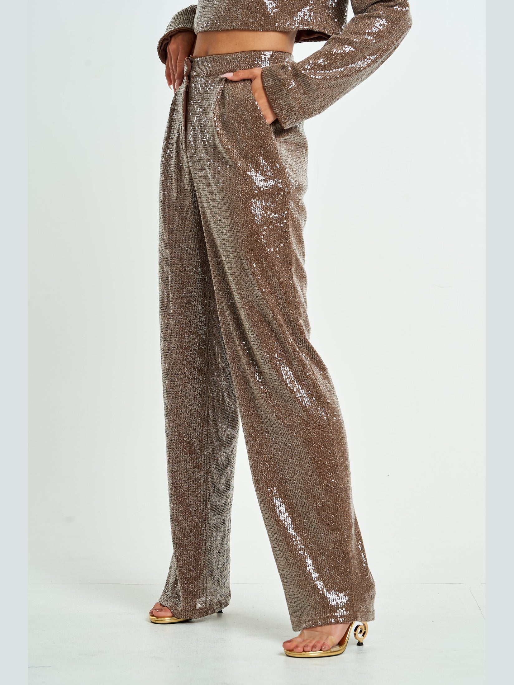Zoey Straight Leg Sequin Pants