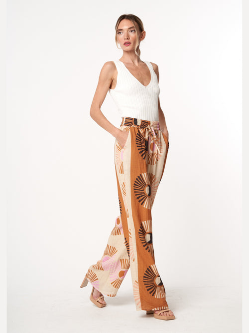 Load image 1 in gallery view. Gina Printed Drawstring Pants