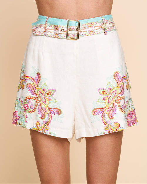Cargar la imagen 1 en la vista de la galería. Kerstin Engineered Print Belted Short