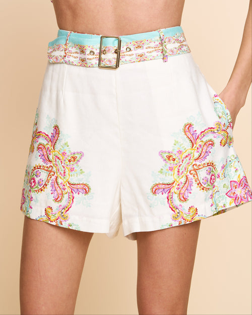 Cargar la imagen 1 en la vista de la galería. Kerstin Engineered Print Belted Short