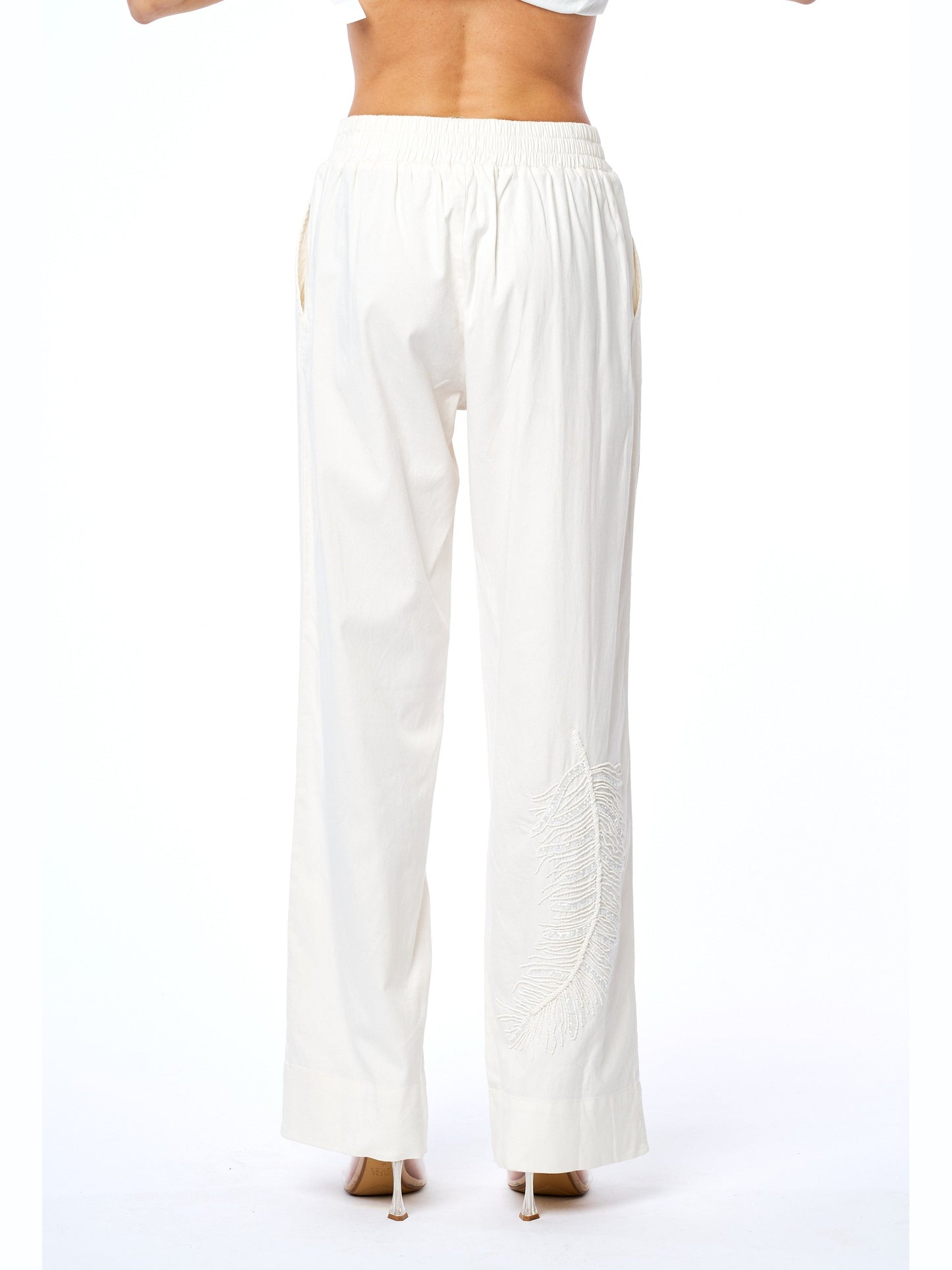 Marren Embroidered Feather Pant