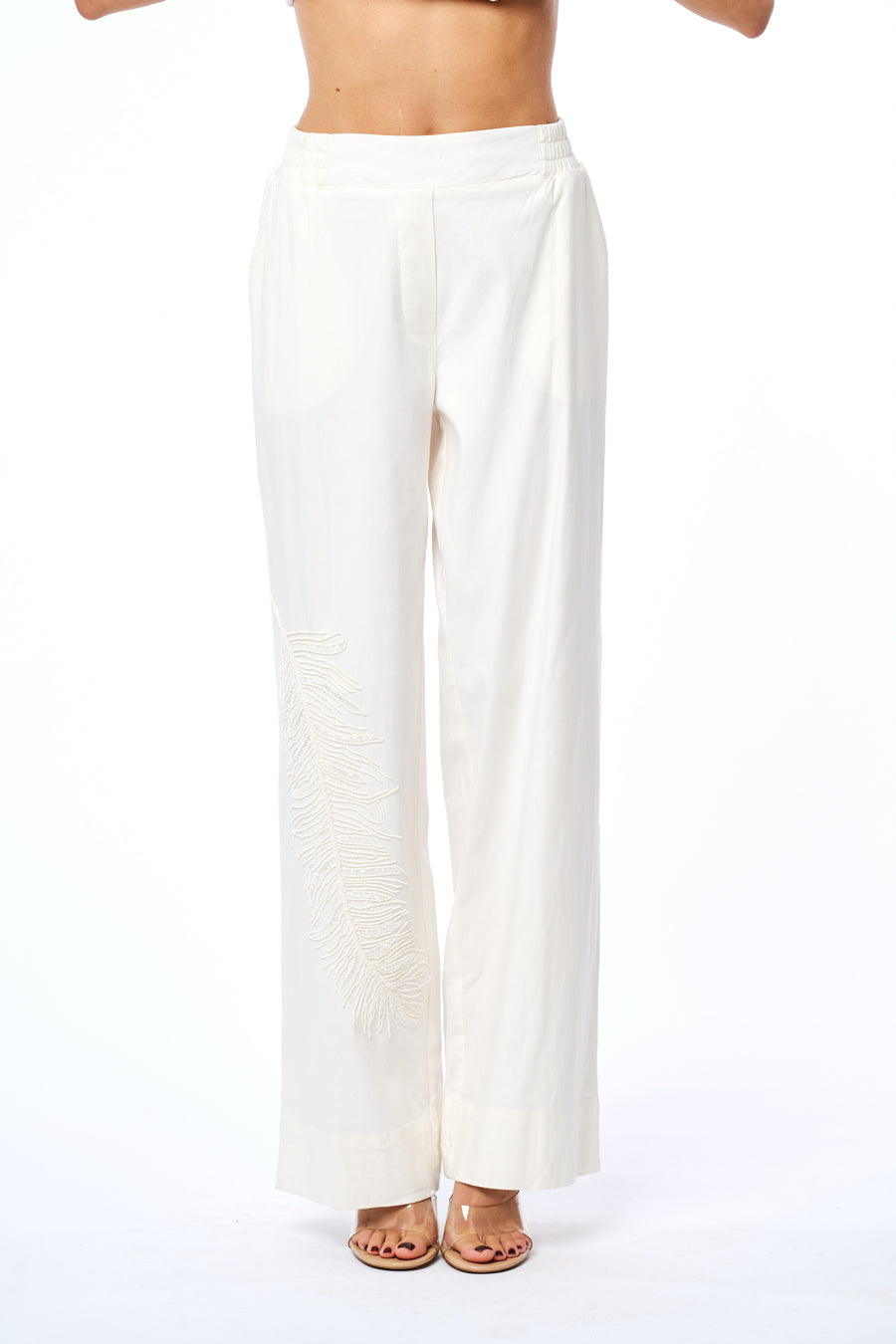 Marren Embroidered Feather Pant
