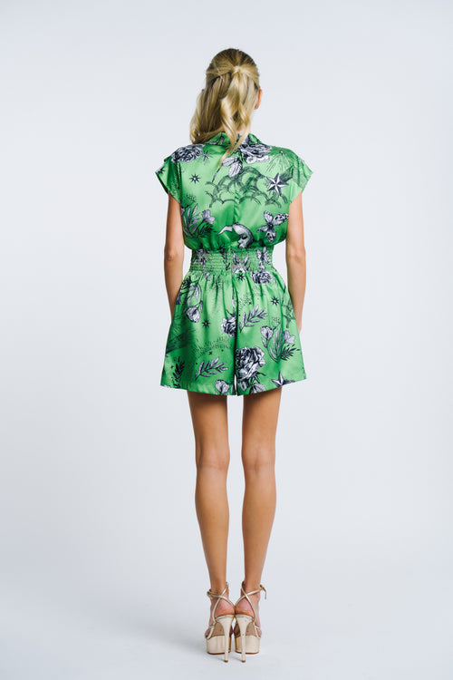 Cargar la imagen 1 en la vista de la galería. Laura Zodiac Print Pleated Romper