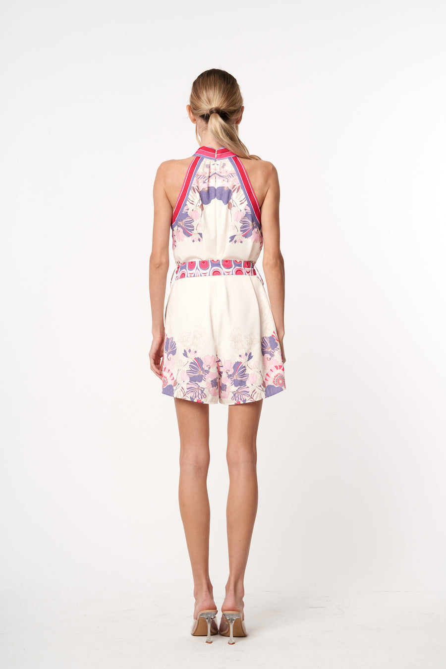 Louise Belted Halter Neck Romper