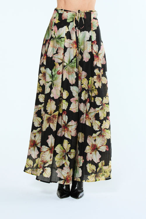 Cargar la imagen 1 en la vista de la galería. Darcy Pleated Floral Print Maxi Skirt