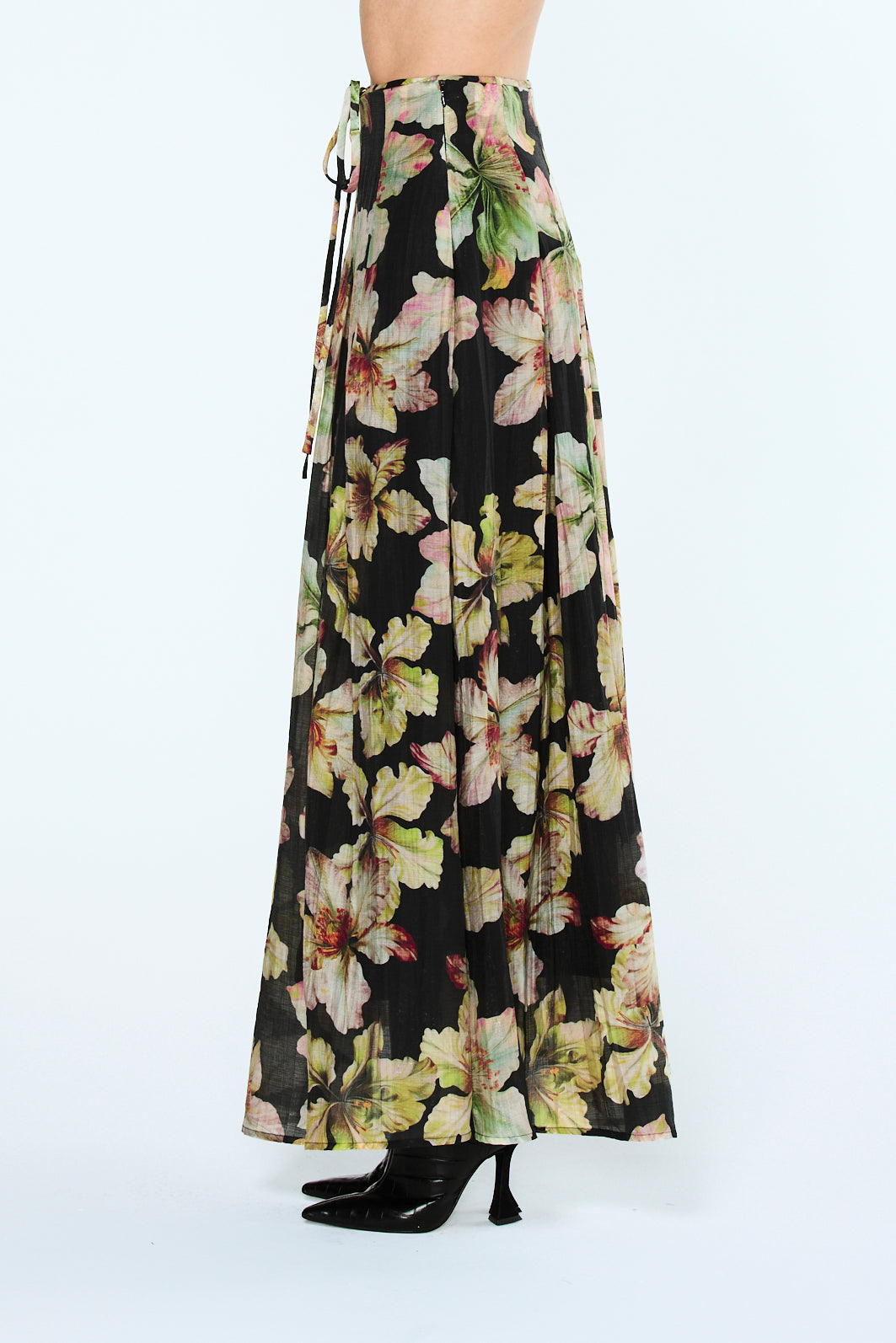 Darcy Pleated Floral Print Maxi Skirt