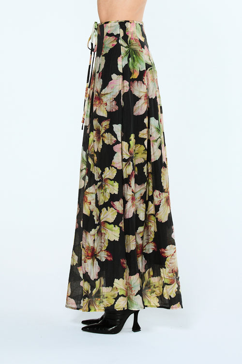 Cargar la imagen 1 en la vista de la galería. Darcy Pleated Floral Print Maxi Skirt