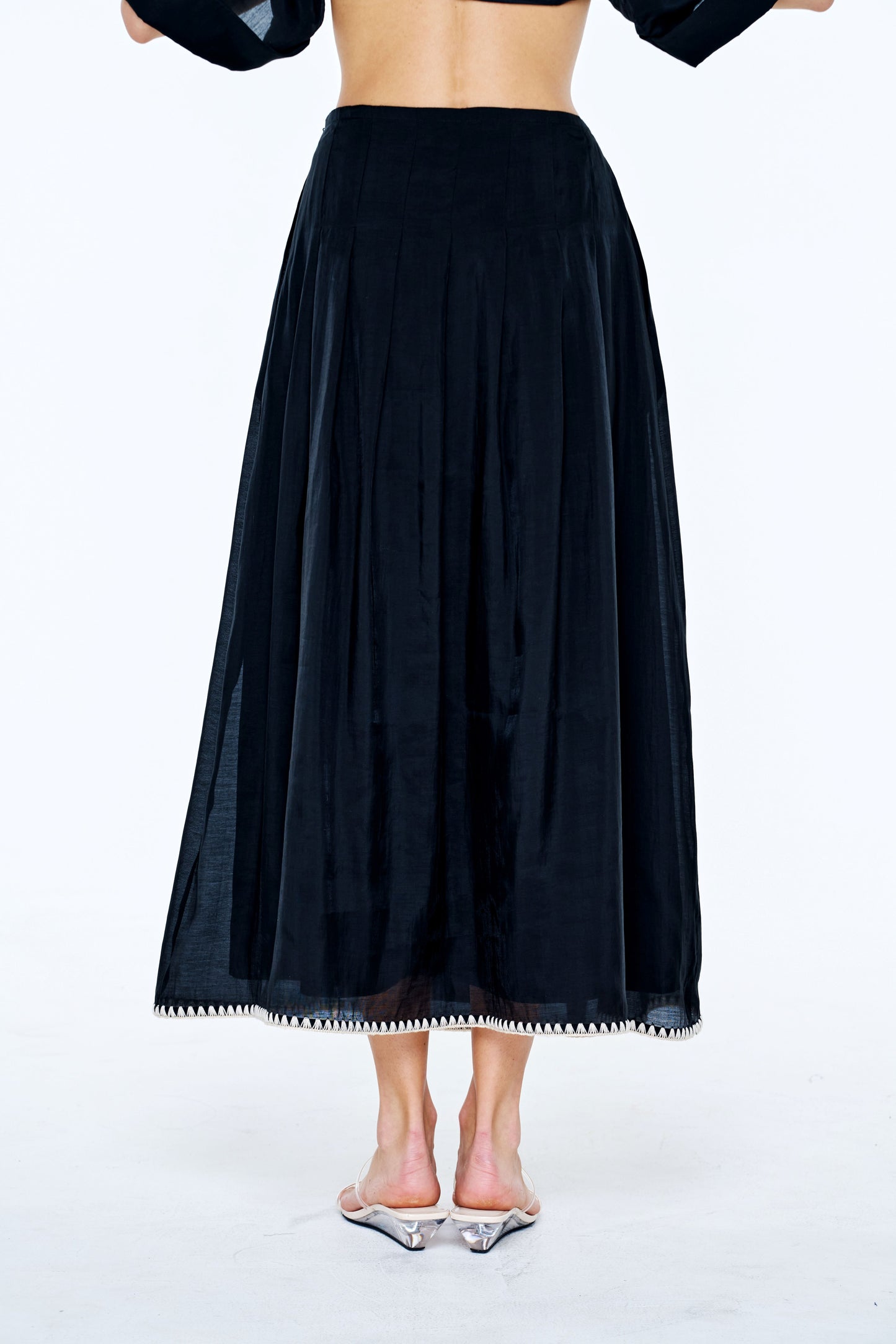 Pheona Pleated Midi Skirt
