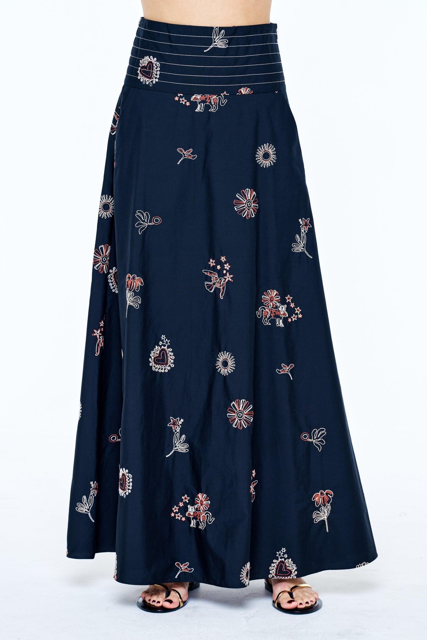 Azora Embroidered Maxi Skirt
