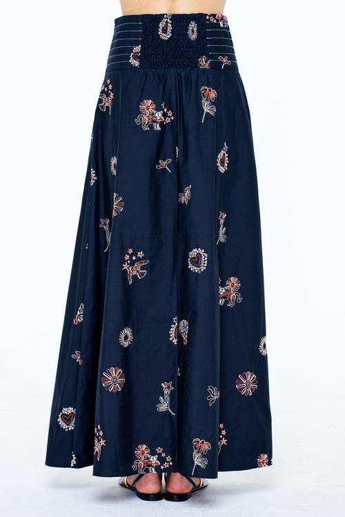 Load image 1 in gallery view. Azora Embroidered Maxi Skirt