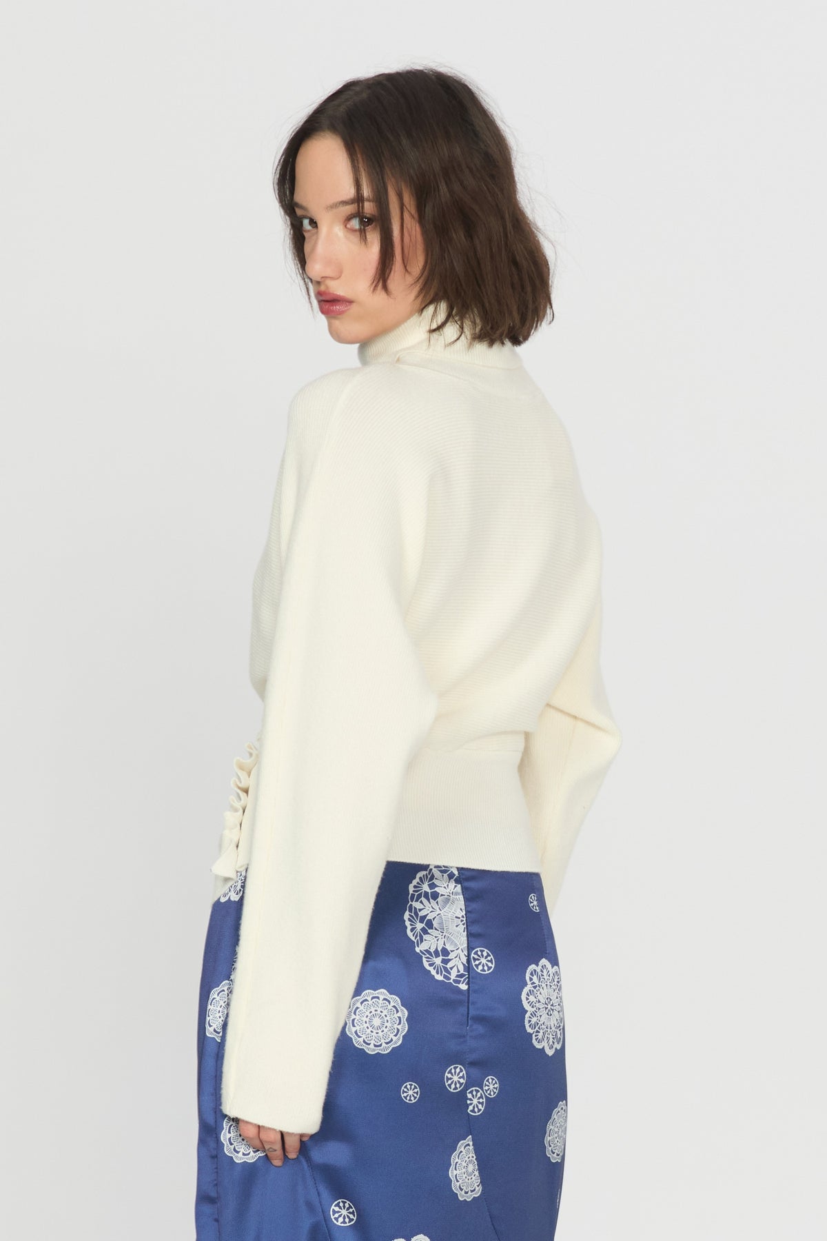 Casanita	Button Detail Turtleneck Sweater