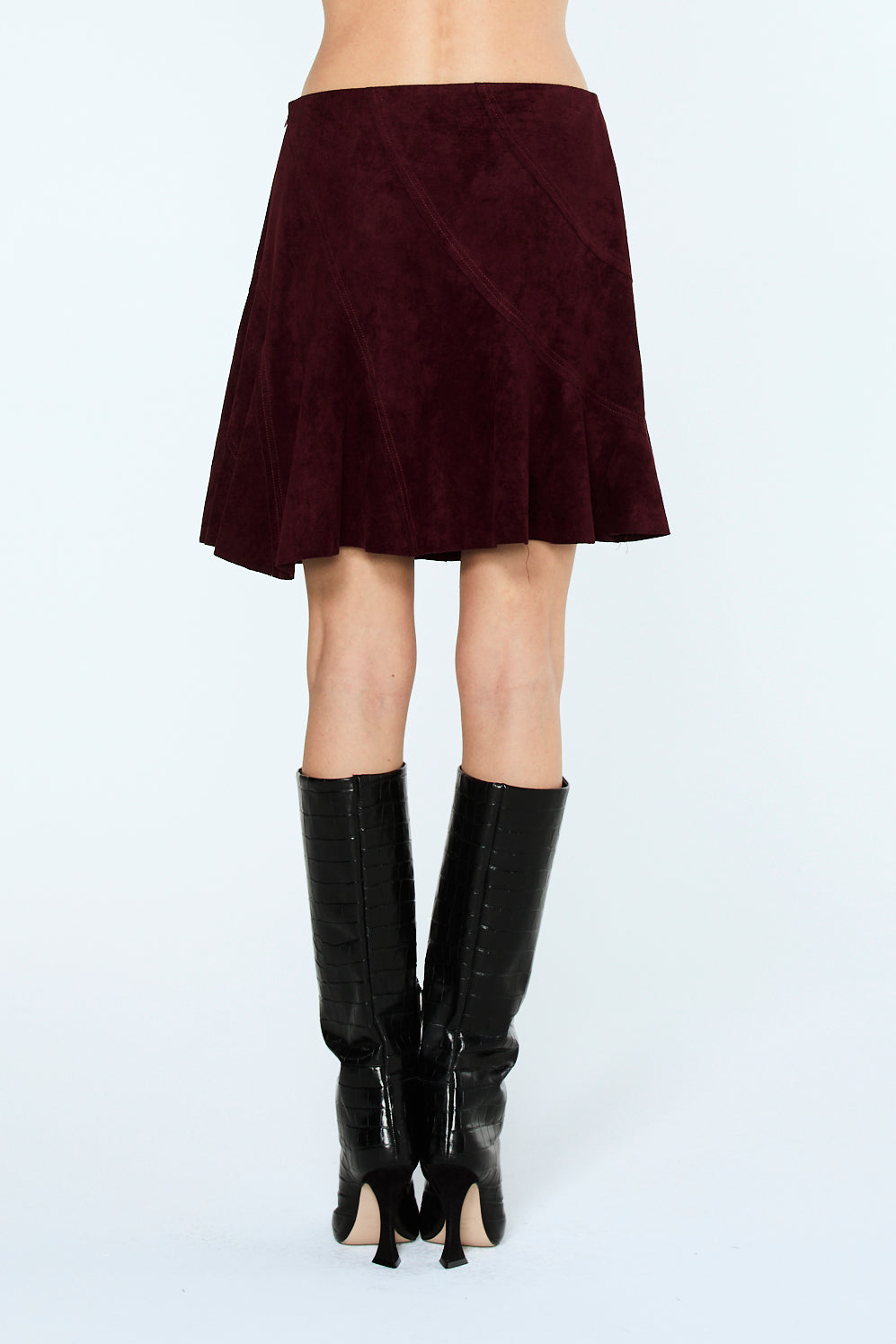 Aje High Waisted Faux Suede Mini Skirt