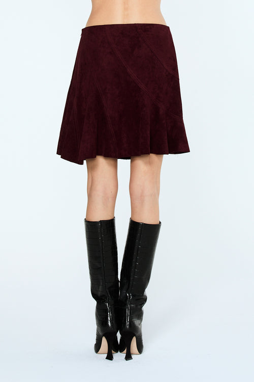 Cargar la imagen 1 en la vista de la galería. Aje High Waisted Faux Suede Mini Skirt