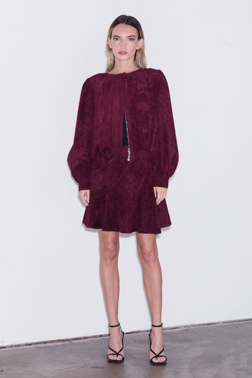 Cargar la imagen 1 en la vista de la galería. Aje High Waisted Faux Suede Mini Skirt