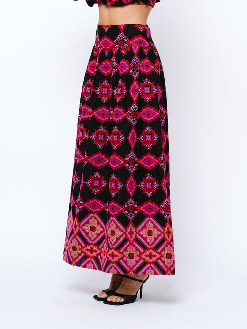 Load image 1 in gallery view. Deana Embroidered Maxi Skirt