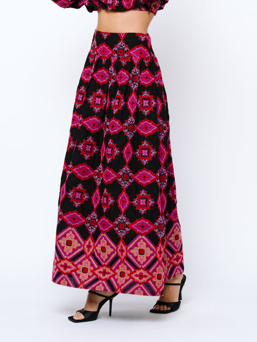 Load image 1 in gallery view. Deana Embroidered Maxi Skirt