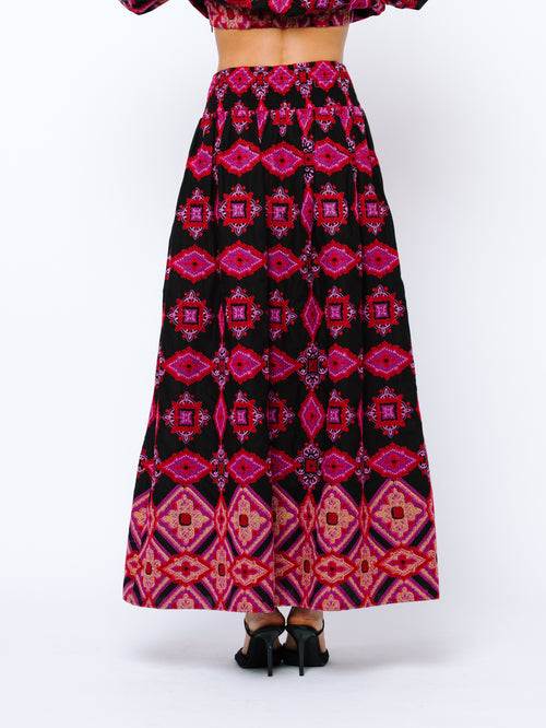 Load image 1 in gallery view. Deana Embroidered Maxi Skirt