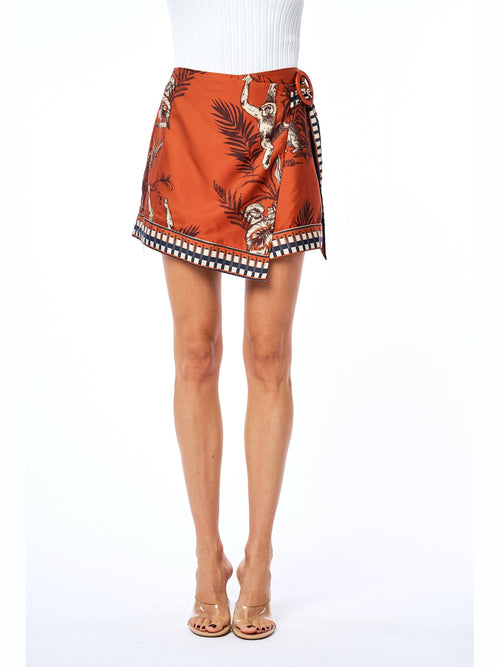 Load image 1 in gallery view. Savanna Monkey Print Satin Skort