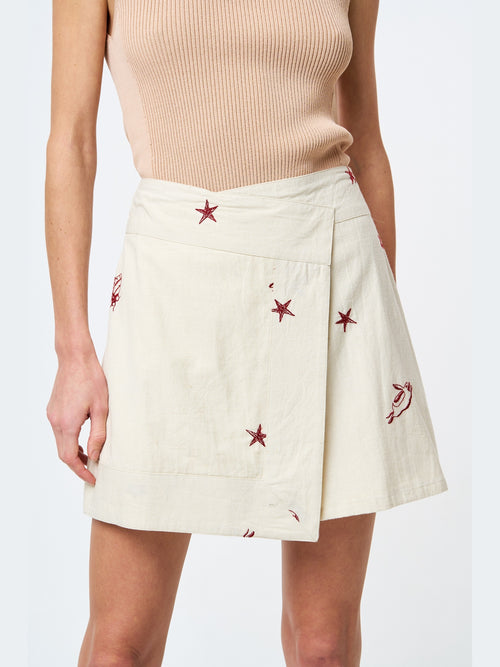 Cargar la imagen 1 en la vista de la galería. Falda cruzada bordada con efecto de imitación de Sabo Park Life