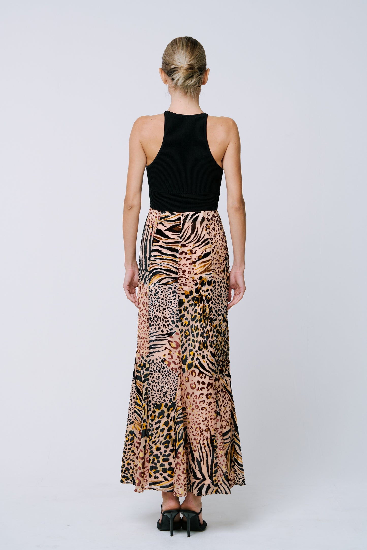 Antonia Velvet Animal Print Maxi Skirt