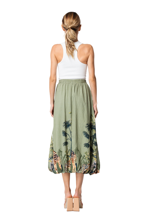Load image 1 in gallery view. Andrey Safari Print Bubble Midi Skirt