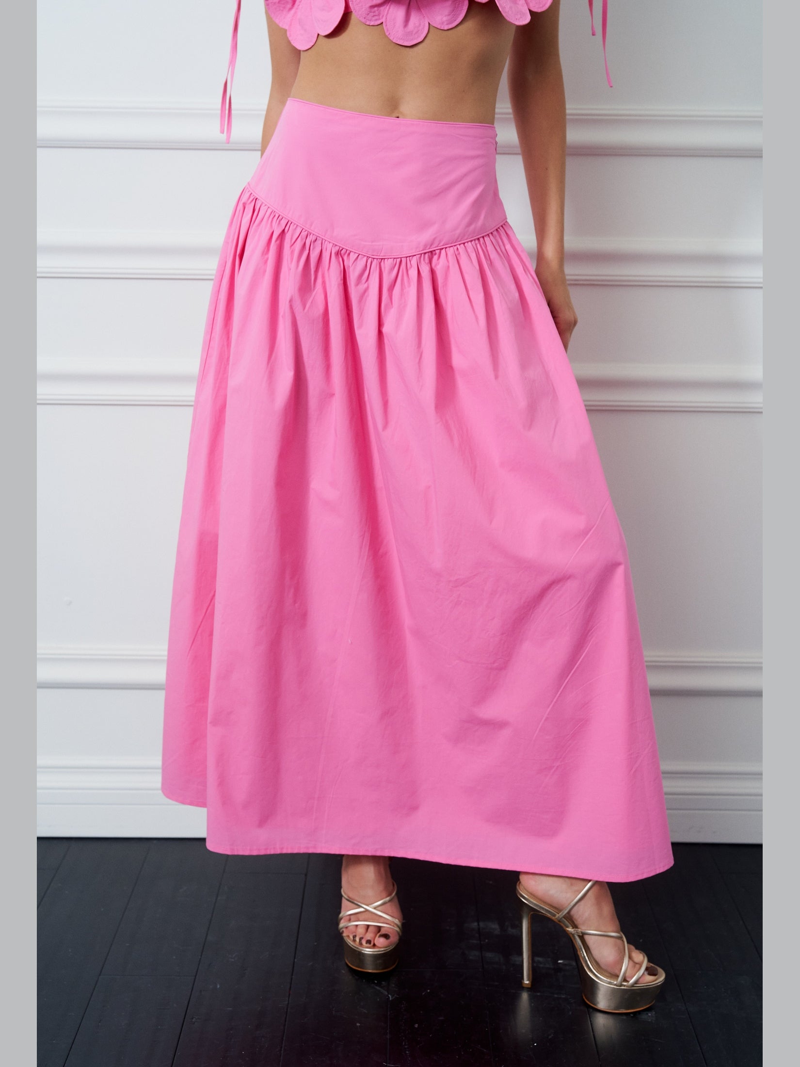 Emmeline Gathered High-Waisted Maxi Skirt