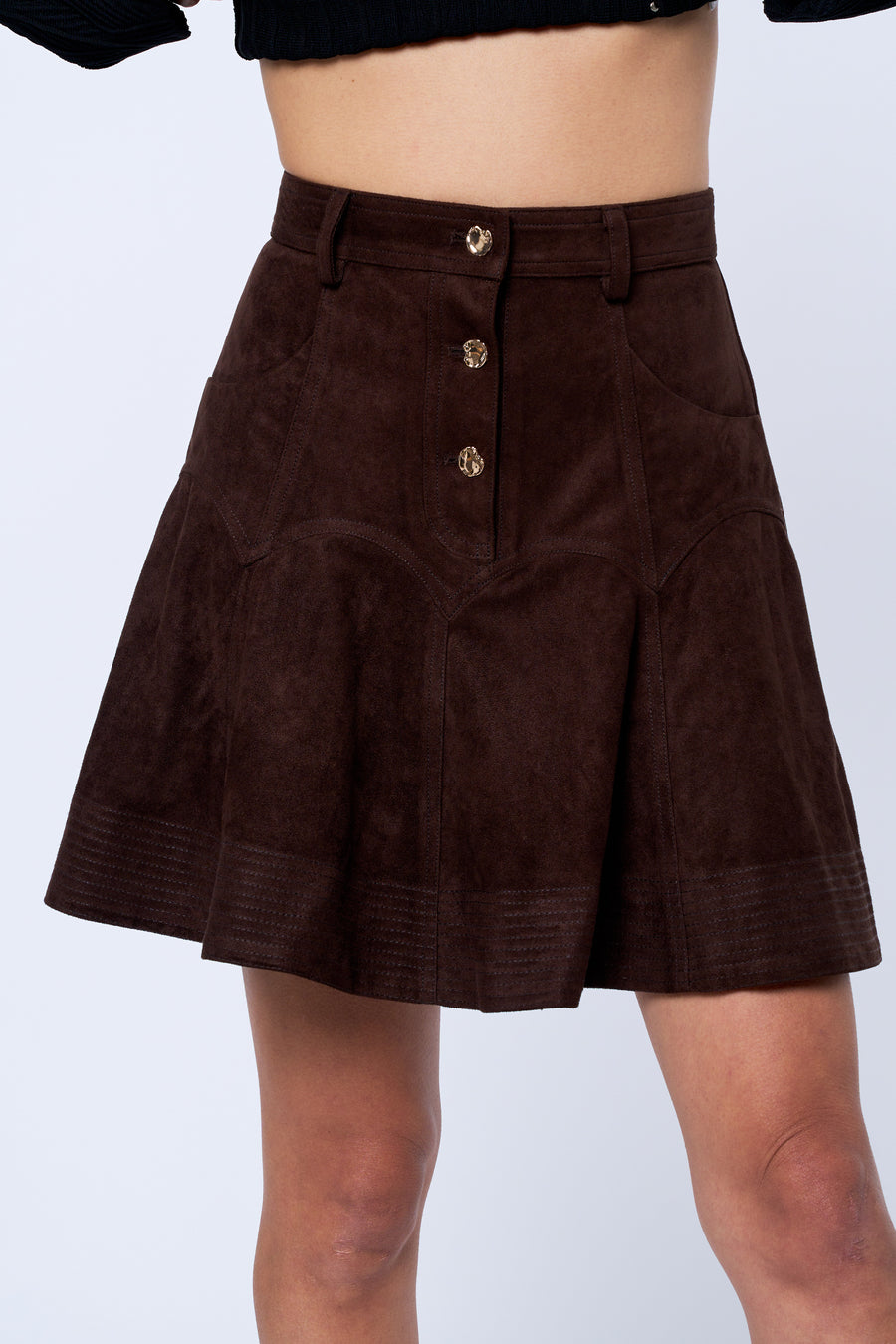 Tiffany High Waisted Fauz Suede Skirt