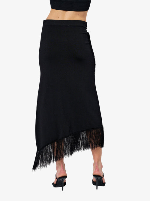Load image 1 in gallery view. Chole Knit Asymmetric Fringe Skirt