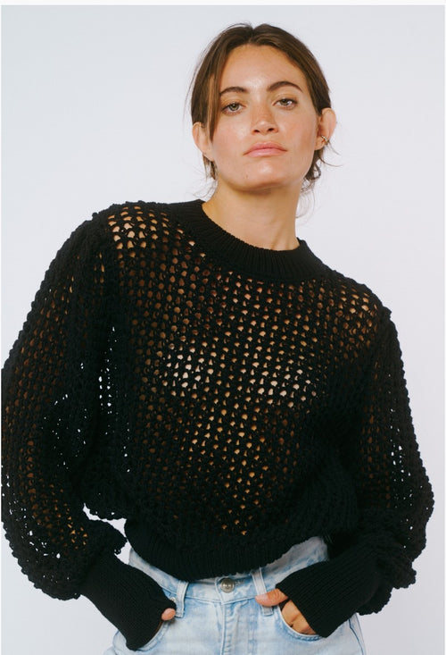 Load image 1 in gallery view. Riley Open Stitch Crew Neck Sweater