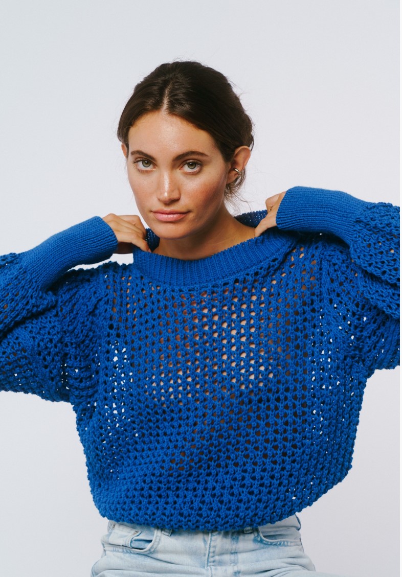 Riley Open Stitch Crew Neck Sweater