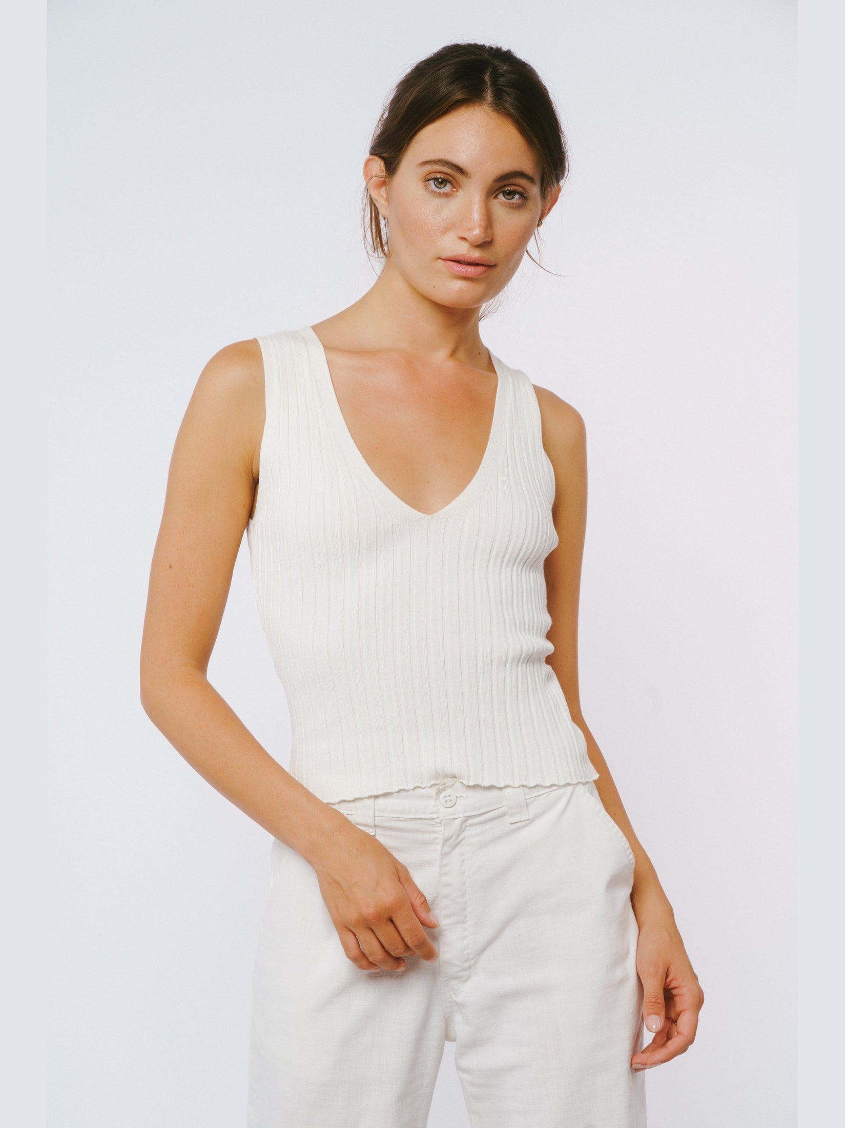 Twyla V-Neck Rib Knit Top