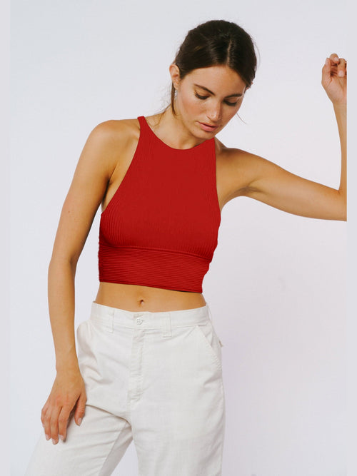 Load image 1 in gallery view. Camira Rib Knit Halter Top