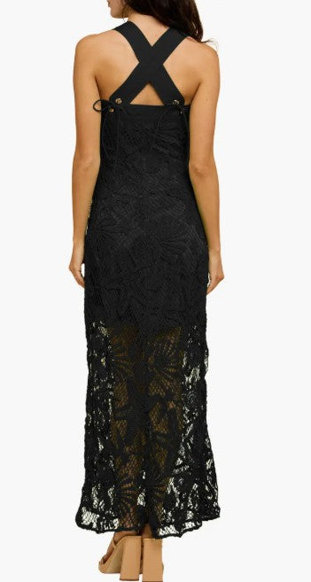 Krystina Aquatic Crochet Maxi Dress