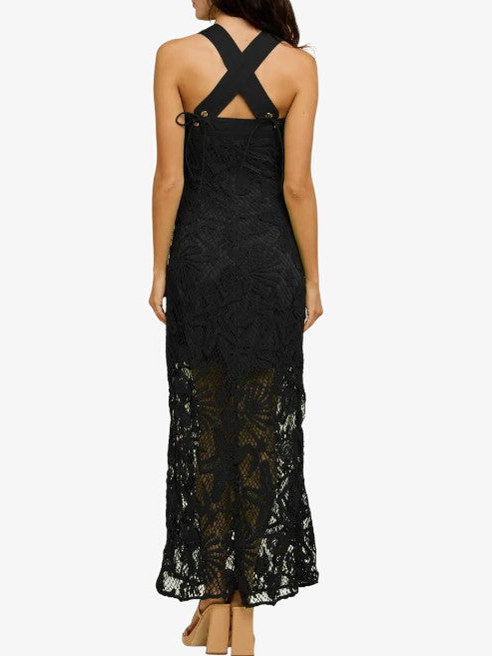 Krystina Aquatic Crochet Maxi Dress