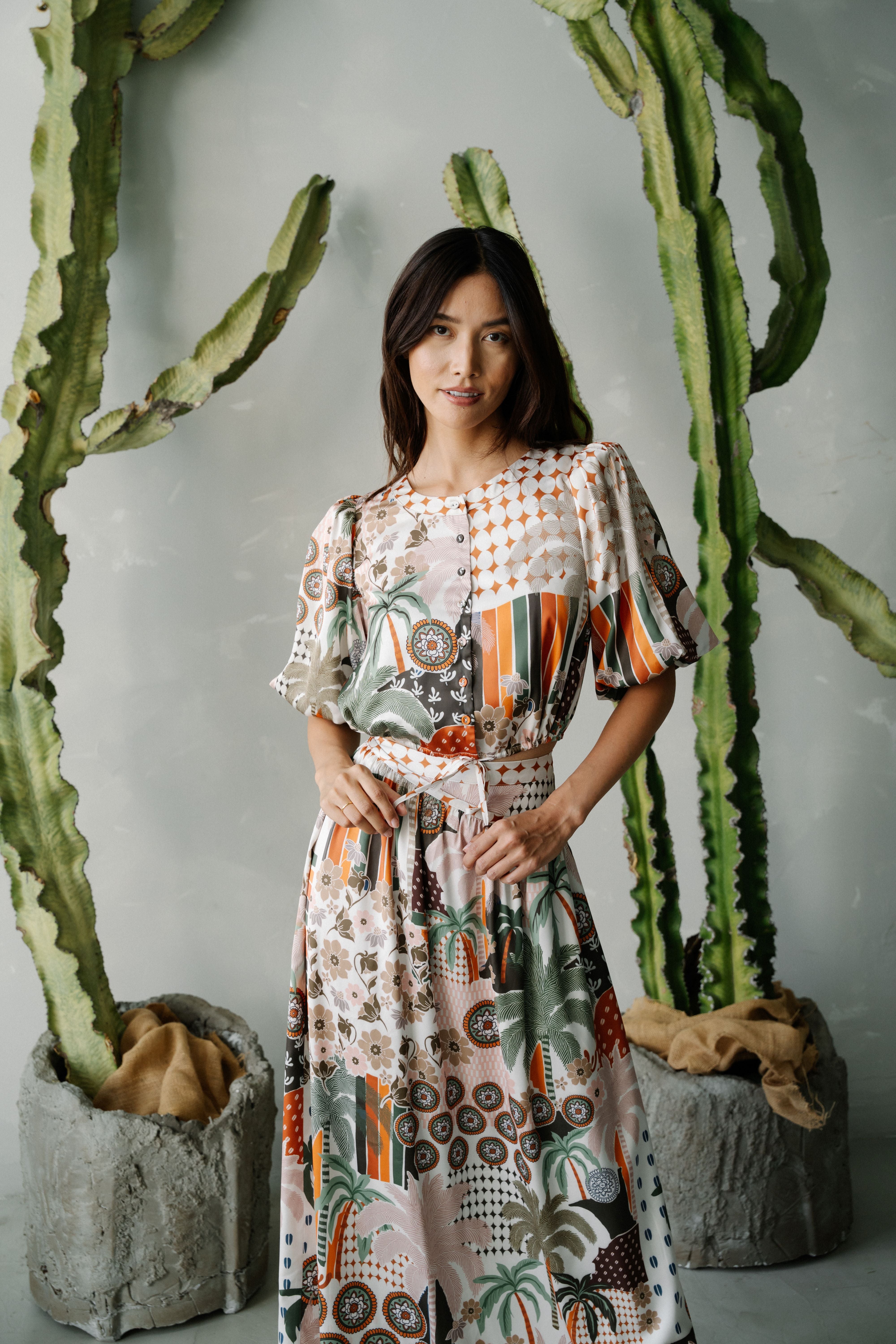 Jenny Botanical Print Kimono Top