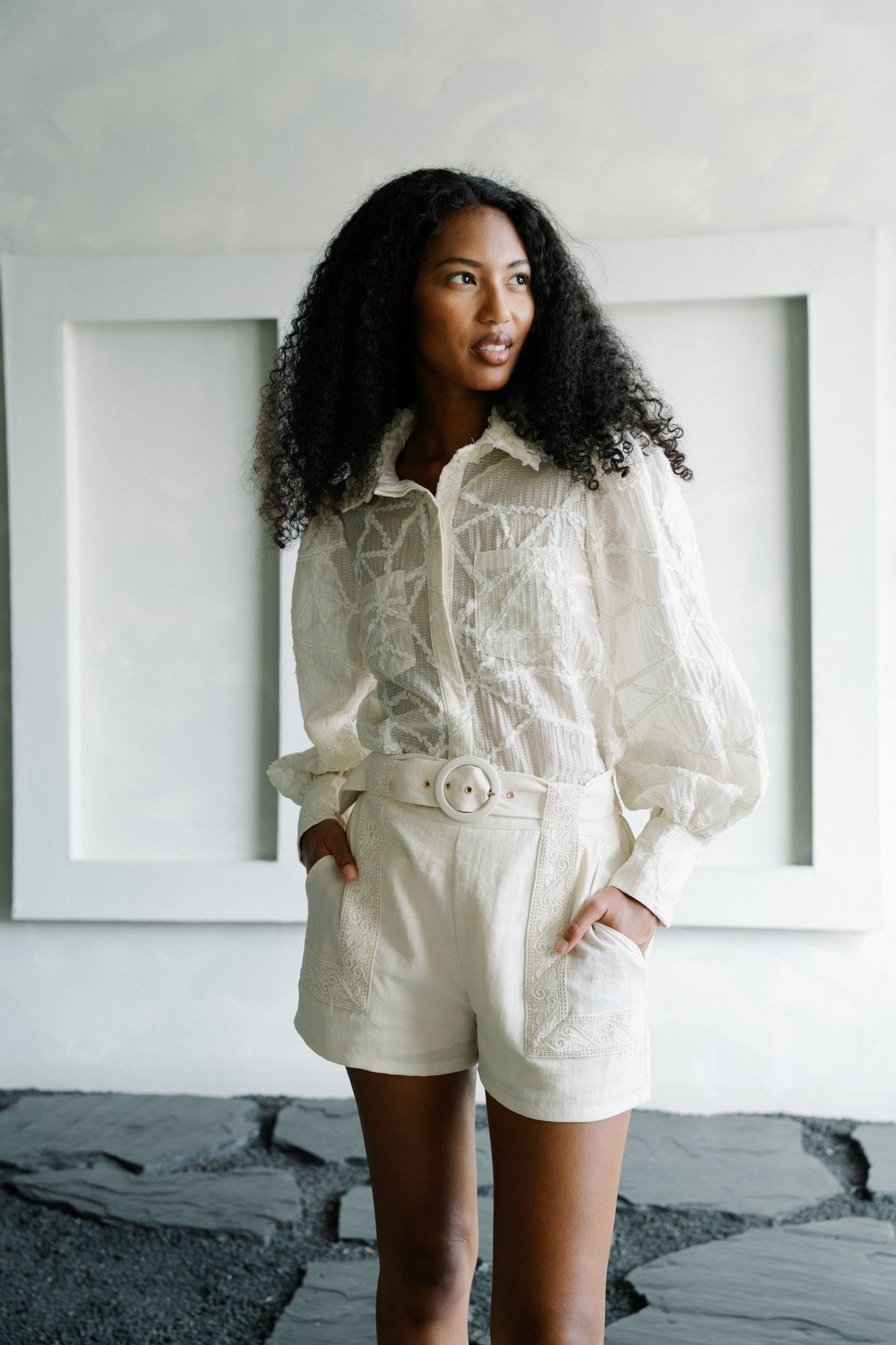 Jardin Long Sleeve Button Up Top