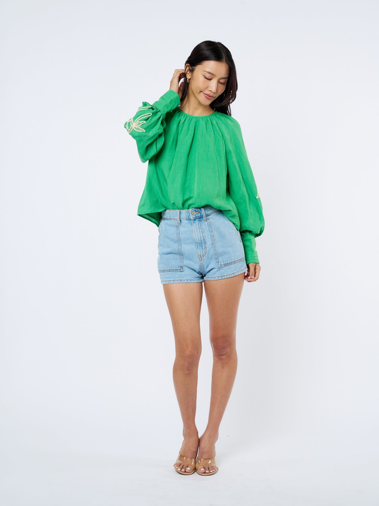 Elsy	Embroidered Raglan Sleeve Top