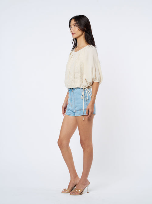 Load image 1 in gallery view. Bo Puff Sleeve Crop Top