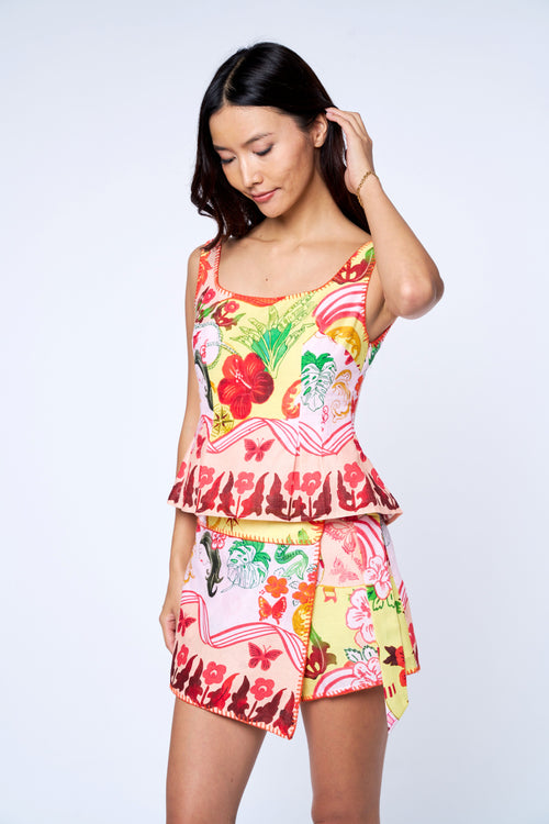 Cargar la imagen 1 en la vista de la galería. Dale Floral Print Linen Blend Skort