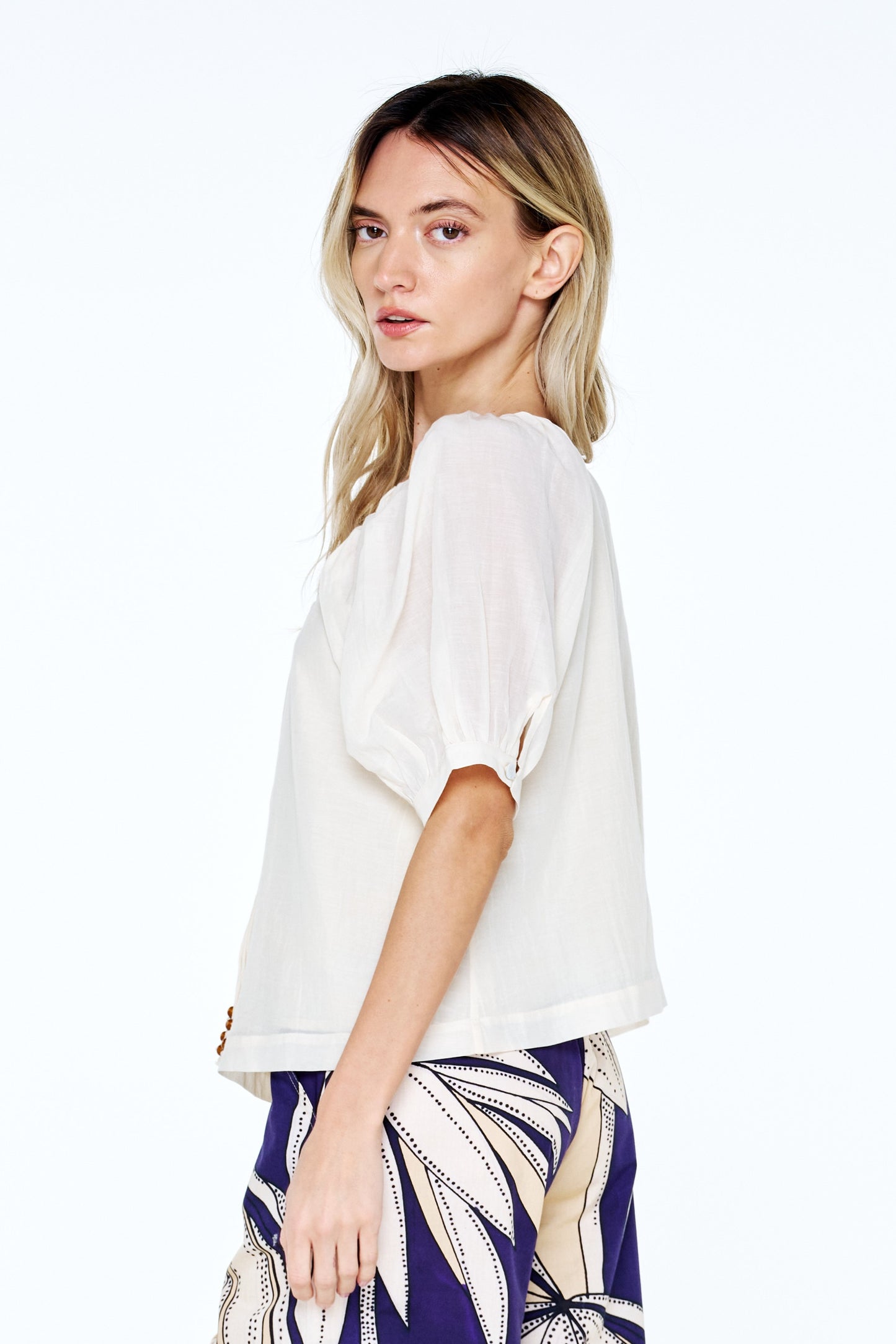 Mazie Crochet Fringe Plunge Neckline Top