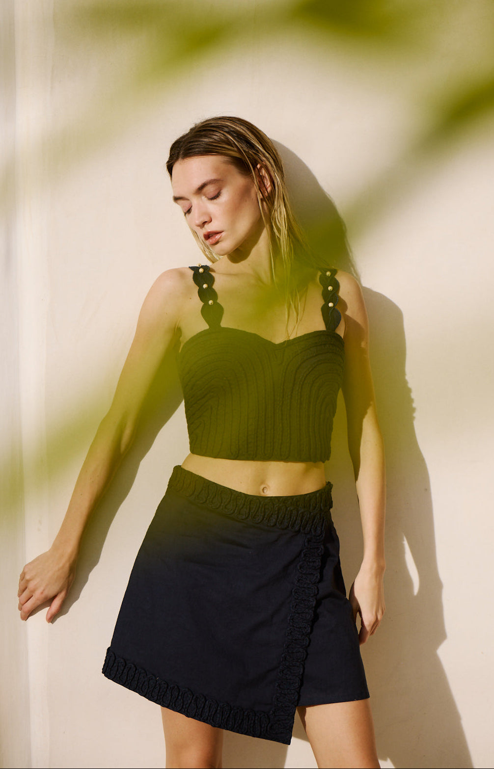 Silla Soutache Cotton Mini Skort